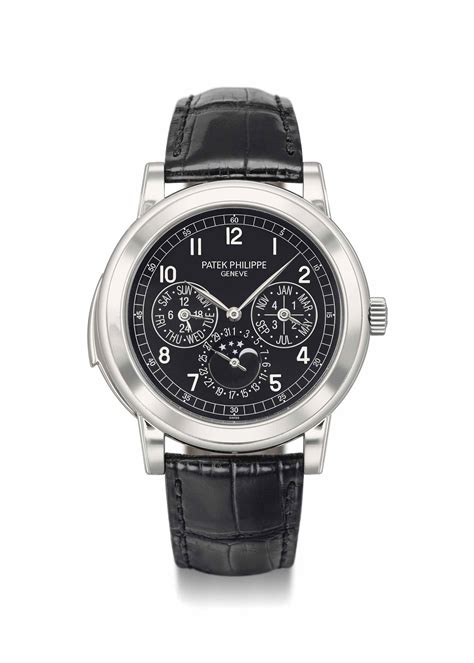 Patek Philippe. An extremely fine and rare large platinum 